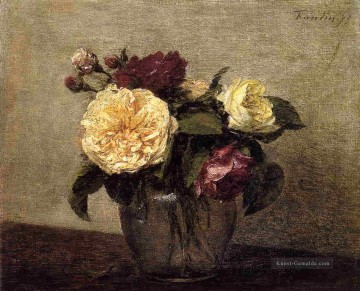  blumen - Gelbe und rote Rosen Blumenmaler Henri Fantin Latour